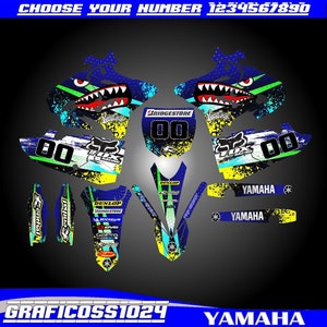 Yamaha YZ 125 250 Volledige grafische kit 2015-2021 | Yamaha-vinylstickers | Motorcrossstickers | Motorcross-afbeeldingen | Grafische stickers voor crossmotoren