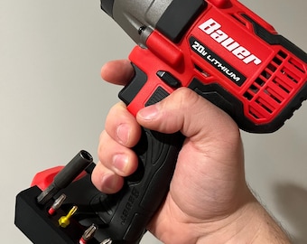 MightyBitClip for Bauer 20v / bit holder / magnetic bit holder / Bauer tools / harbor freight tools / bit clip