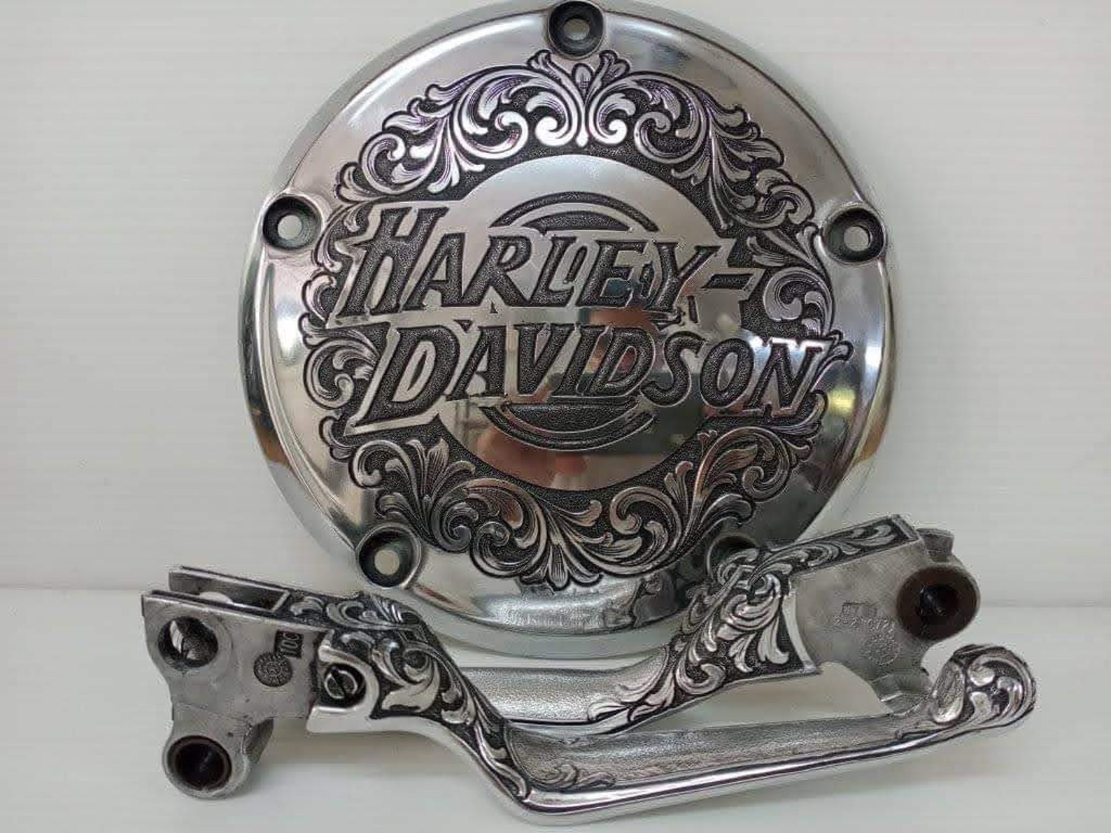 Hand Engraved Harley Davidson Derby Cover Custom Hand Etsy
