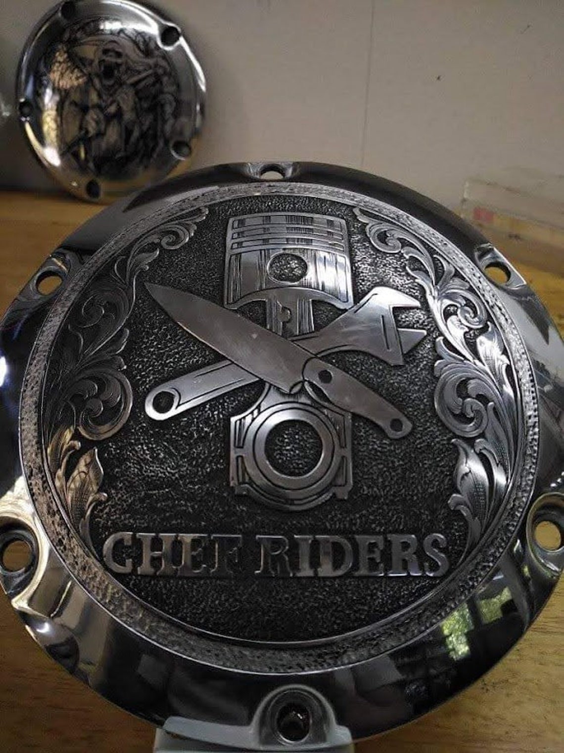 Hand Engraved Harley Davidson Derby Cover Custom Hand Etsy