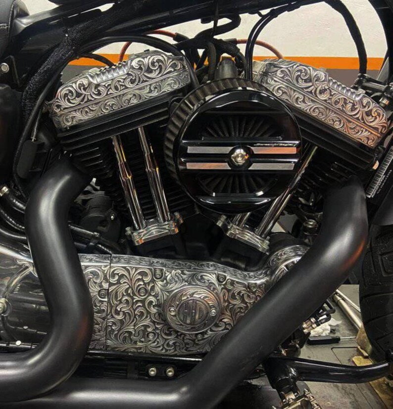 Hand Engraved Harley Davidson Rocker Boxes Custom Hand Etsy