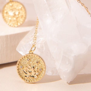 Delicate Gold Lotus Necklace - Dainty Lotus Flower Layering Necklace - Minimal Floral Everyday Necklace - Gold Filled - Gift for Women Her