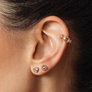 Crystal CZ Gold Ear Cuffs - Stunning Sparkling Gold Filled Cuffs - No Piercing Jewellery  - Gift for Women & Girls - Anniversary Birthday