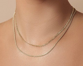 Stunning Gold Mariner Link Chain - Minimalist Slim Gold Necklace - Gold Filled Chain - Dainty Anchor Layering Chain - Gift for Women Girls