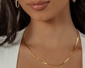 Stunning Gold Layering Figaro Chain - Minimalist Dainty Figaro Chain - 24kt Gold Filled Yellow Gold Chain Necklace - Gift for Women Girls