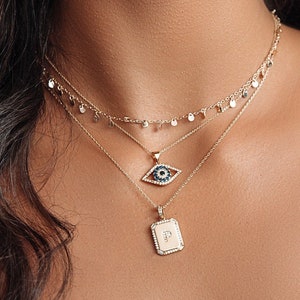 Collar minimalista con colgante inicial personalizado en oro - Colgante con letra inicial de cristal relleno de oro - Collar personalizado - Regalo para mujeres y niñas