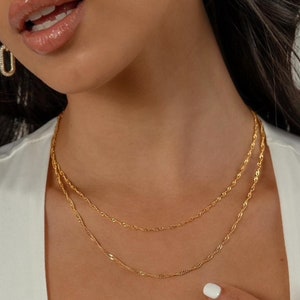 Singapore Twist Layering Chain 24kt Gold Filled Twist Necklace Minimalist Everyday Gold Chain Women Gift Anniversary Birthday Gift image 1