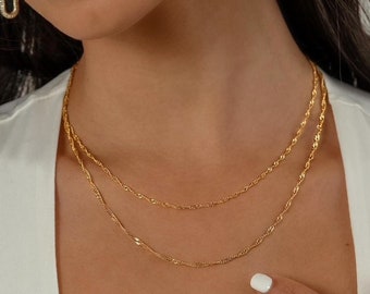 Singapore Twist Layering Chain -  24kt Gold Filled Twist Necklace - Minimalist Everyday Gold Chain - Women Gift - Anniversary Birthday Gift