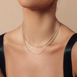 Stunning Slim Gold Rope Chain Dainty Gold Filled Rope Chain Vintage Style Minimal Layering Chain Women Gift Birthday Anniversary image 1