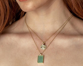 Aquamarine Crystal 14k Gold Filled Pendant Necklace – Healing Stone