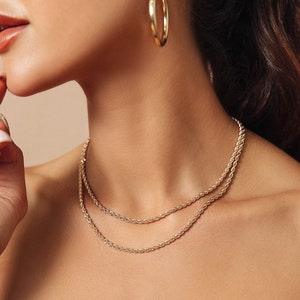 Stunning Gold Rope Chain - Unisex Chunky Gold Rope Chain - 18kt Gold Filled Minimalist Layering Chain - Gift for Women Girls - Anniversary