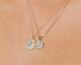 Gold Filled Blue Agate Pendant Necklace – Crystal September Birthstone