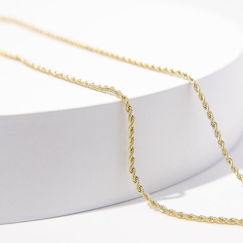Stunning Slim Gold Rope Chain Dainty Gold Filled Rope Chain Vintage Style Minimal Layering Chain Women Gift Birthday Anniversary image 6