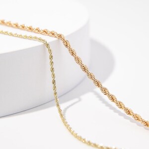 Stunning Slim Gold Rope Chain Dainty Gold Filled Rope Chain Vintage Style Minimal Layering Chain Women Gift Birthday Anniversary image 7