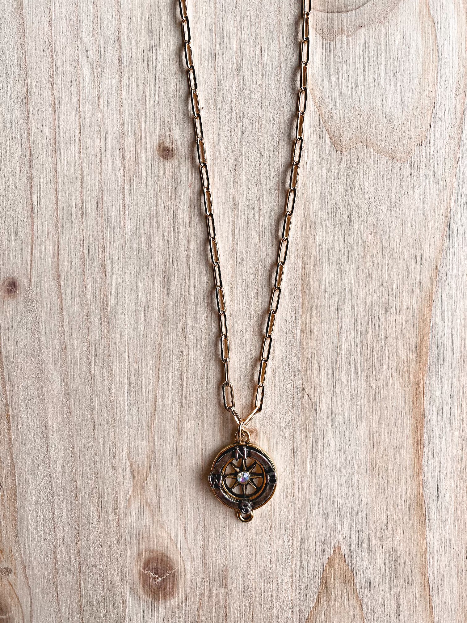 Compass gold plated chain Etsy