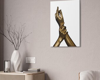 Abstract Hands Sculpture Canvas, 3D Gold Fragments Surreal Wall Art - Etsy