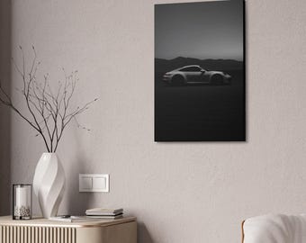 Minimalist Sports Car Canvas Wall Art, Automotive Poste