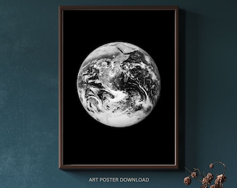 デジタル、NASA 地球壁ポスター、ブルーマーブル、即時ダウンロード
