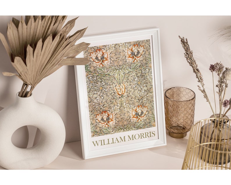 William Morris Honeysuckle Floral Poster Printable File, DIGITAL