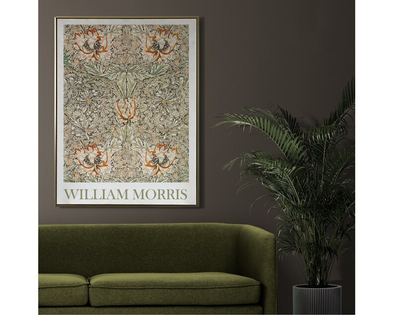 William Morris Honeysuckle Floral Poster Printable File, DIGITAL