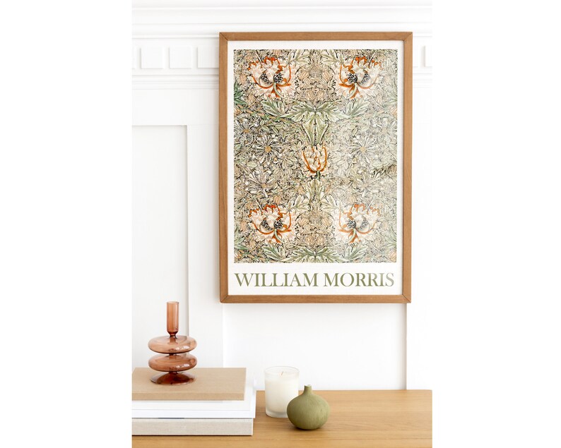 William Morris Honeysuckle Floral Poster Printable File, DIGITAL