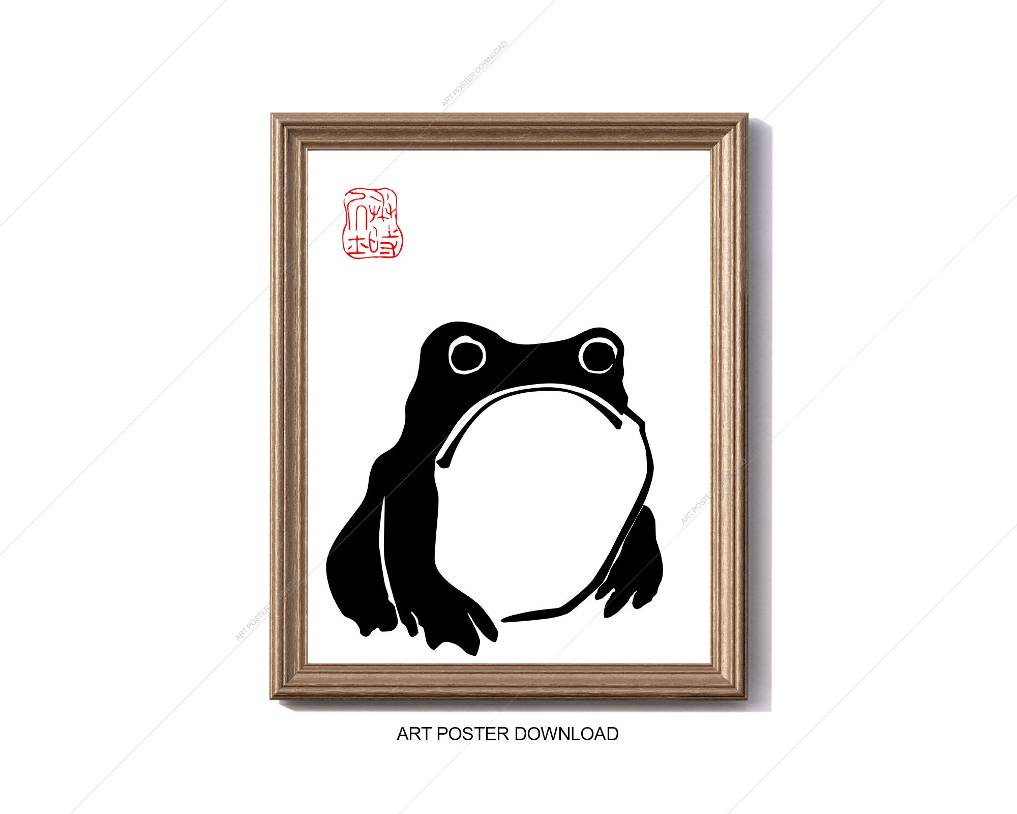 Japanese Frog Print Matsumoto Shoji Art Printable Funny Frog Etsy