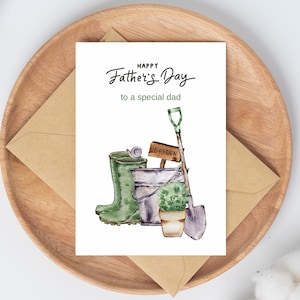 Gardening Themed Fathers Day Cards | Happy Fathers Day To A Special Dad | Dad Loves His Garden | My Dad Is A Gardener Special Occasion Cards