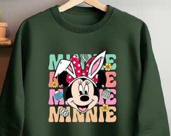 Retro Minnie Easter Sweatshirt, Minnie Easter Shirt, Disneyland Easter Shirt, Disney Easter Shirt, Disney Family Easter Shirt,Easter Shirts