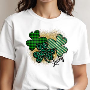 St Patrick&#39;s Day Lucky Shirt, Women&#39;s St Patty&#39;s shirt, Shamrock tee, St Patrick&#39;s Day Tee,Cute St Patty&#39;s Shirt, Glitter Lucky Shirt,