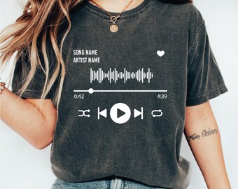 Comfort Colors Camisa de canción personalizada, Camisa personalizada, Camiseta personalizada, Camisa de texto personalizada para hombre, Camiseta personalizada, Camisa de música personalizada