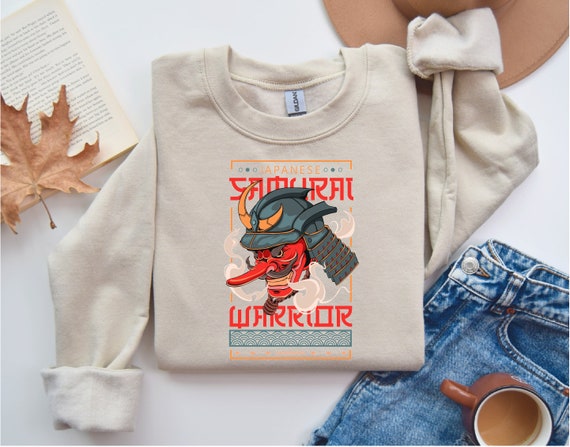 Samurai Warrior Sweatshirt, Japanese Graphic Sweatshirt, Japanese Samurai Warrior, Gift for Him, Japanese Style Hoodie, Cool Samurai Tee