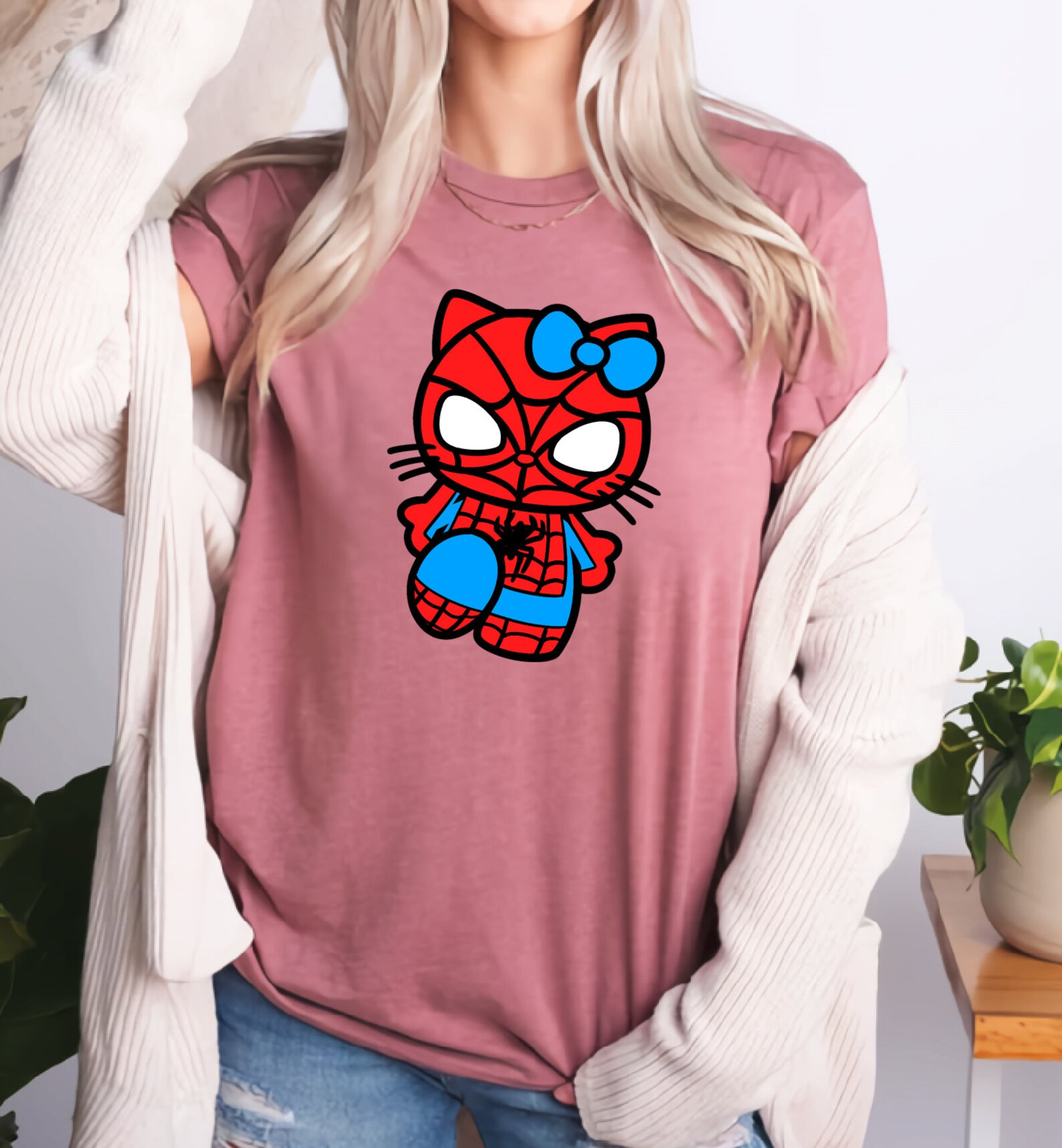 Spider Man Hello Kitty Shirt Spider Man Funny Shirt Funny T Shirt Il 1588xN.5596947579 8srz