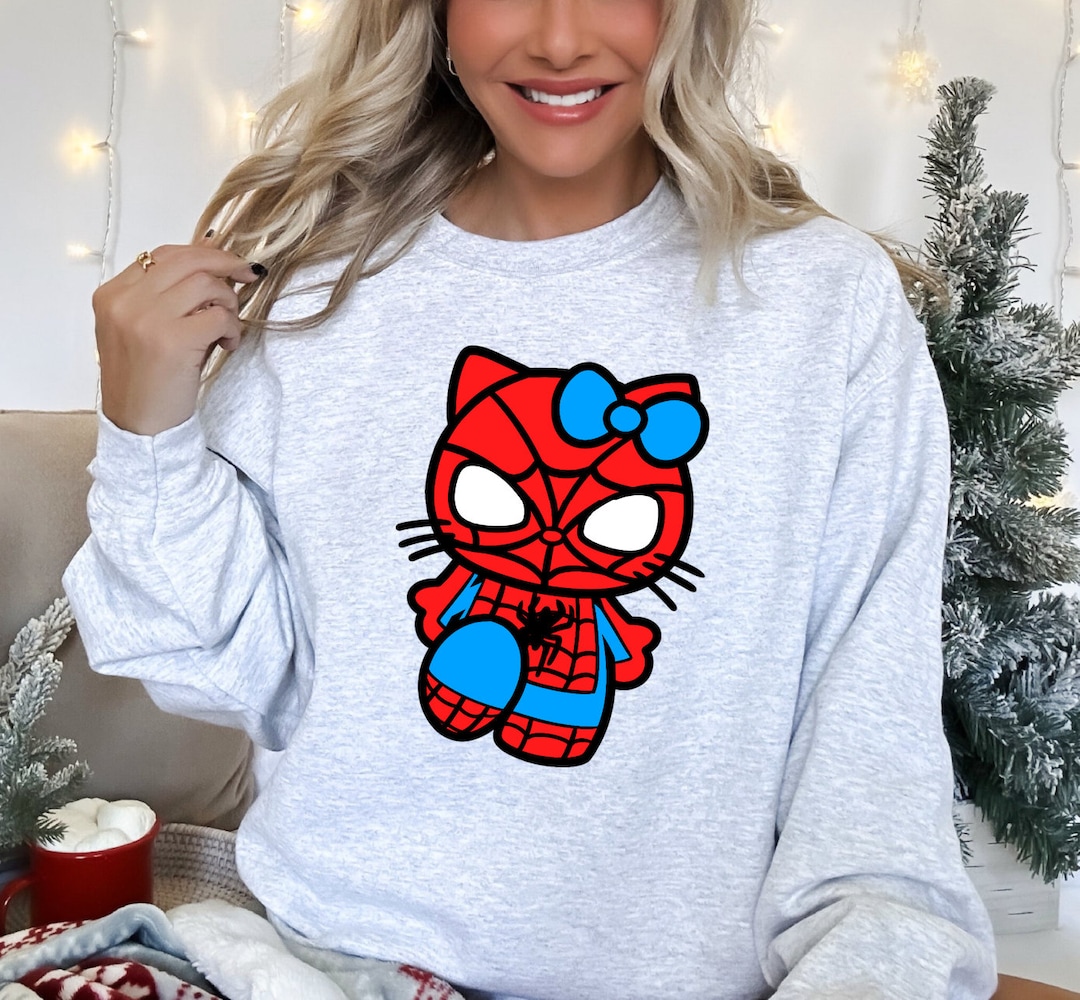 Spider Man Hello Kitty Sweatshirt Spider Man Funny Sweatshirt Funny Il 1080xN.5596965777 Gd37