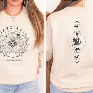Basgiath War College Double-Sided , Fourth Wing Sweatshirt, Bookish Sweatshirt, Dragon Rider, Violet Sorrengail, Xaden Riorson, Quadrant