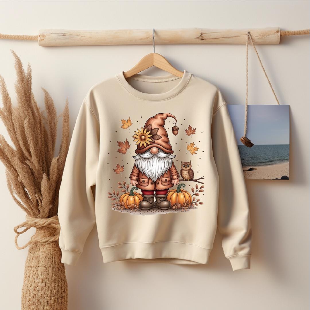 Fall Gnome Sweatshirt, Autumn Gnome T-Shirt, Pumpkin Owl Hoodie, Thanksgiving Fall Shirt