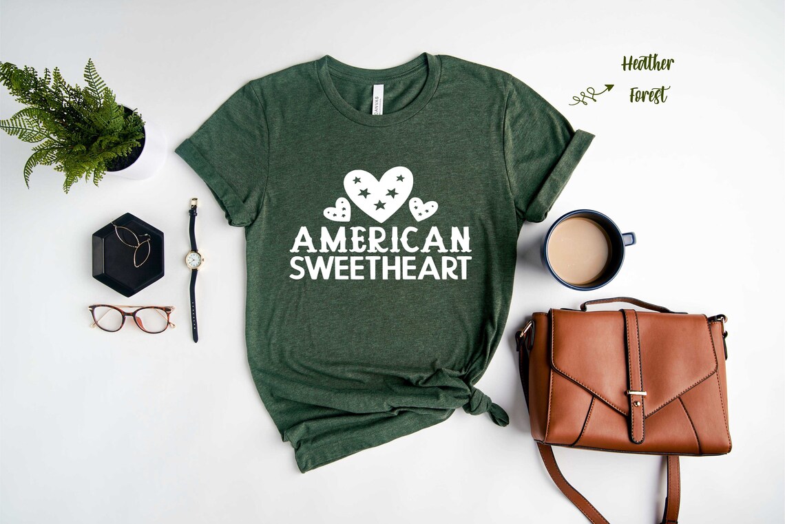 American Sweetheart Shirt Cute Woman Shirt Sweet Girl Shirt Etsy
