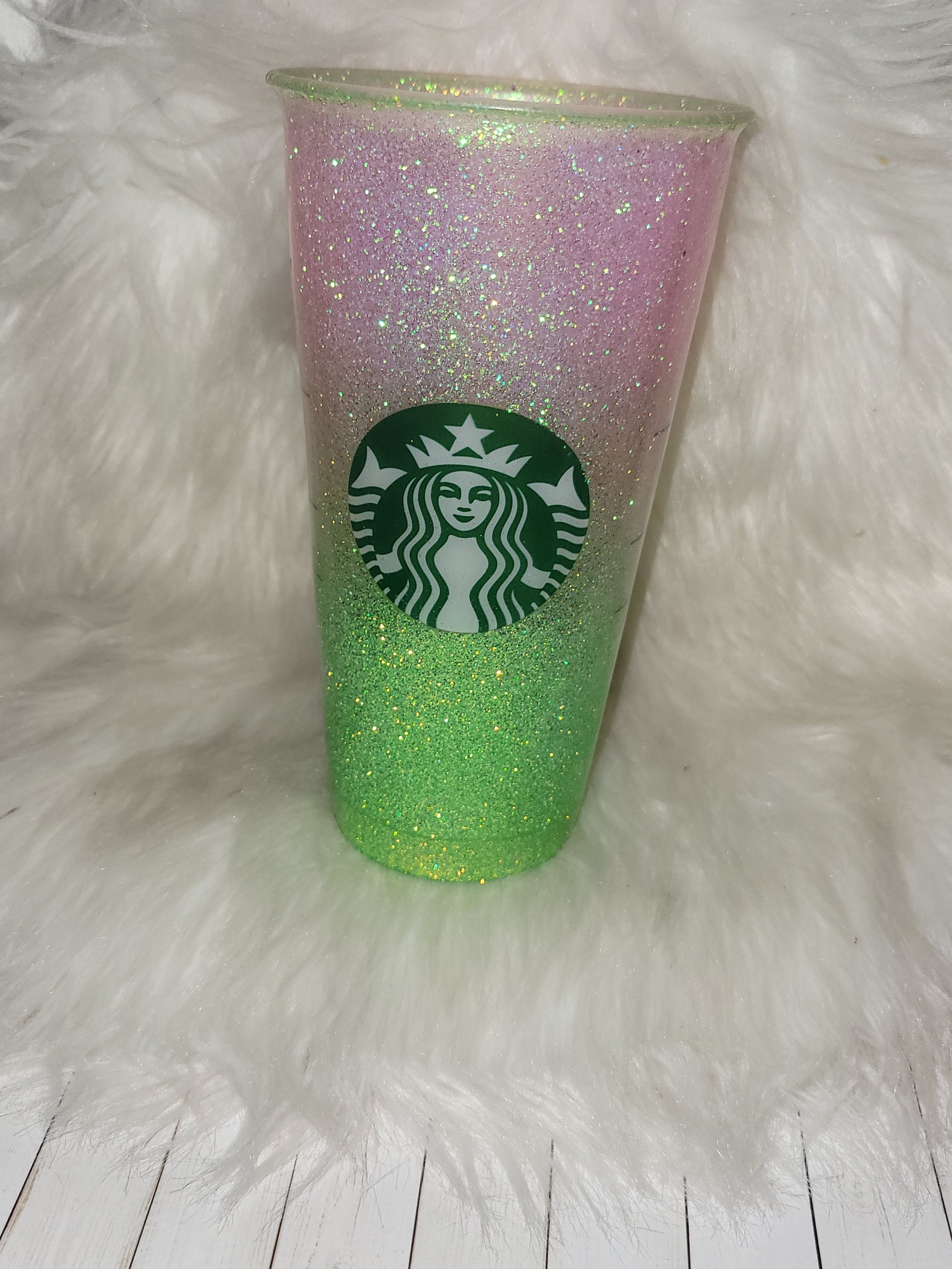 Pink & Green Ombre Glitter Starbucks Cup Etsy