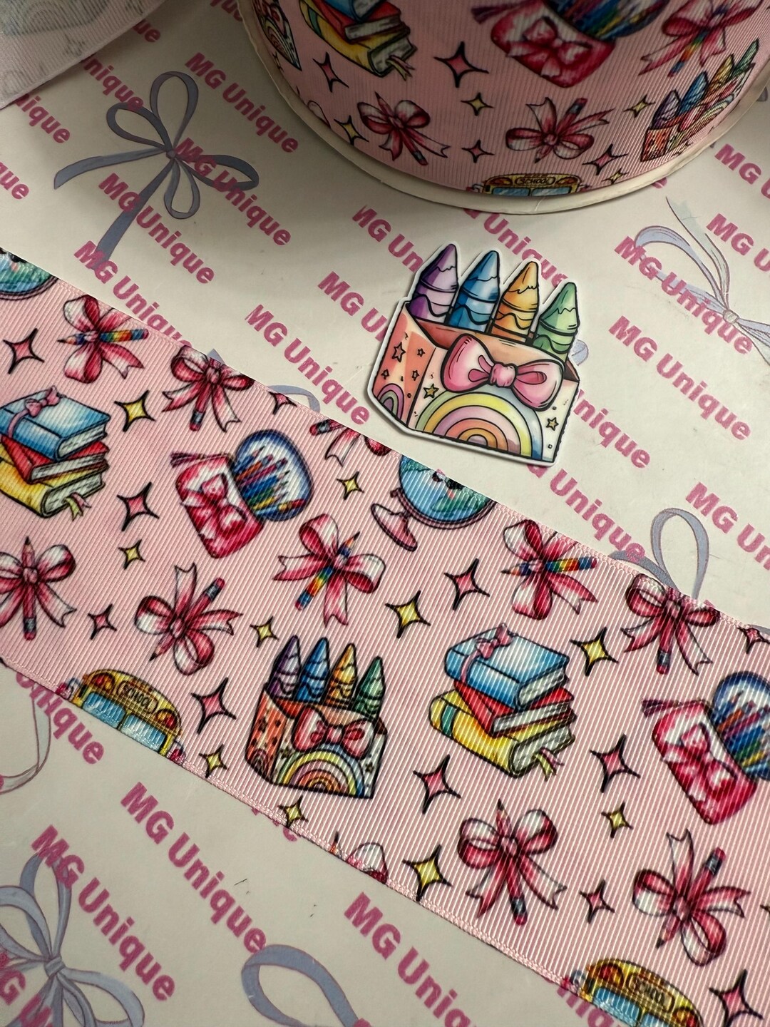 3” Character Ribbon With Resin - Etsy