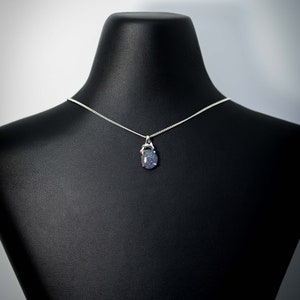 Australia Triplet Opal Necklace Genuine Australian Triplet Opal Necklace Pendant in 925 Sterling Silver Gold Plated Women's Jewelry image 9