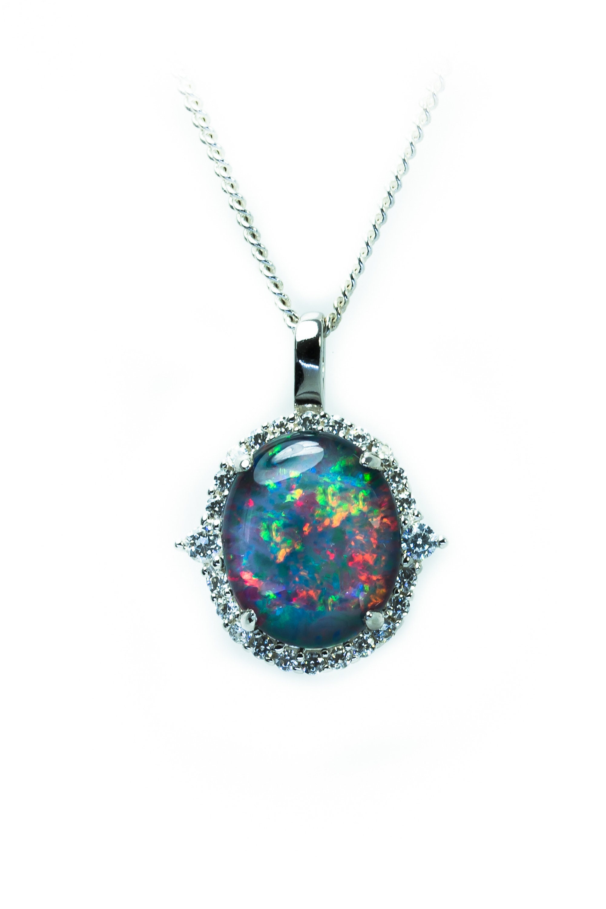 FOREVER WITH ME 14KT YELLOW GOLD & DIAMOND AUSTRALIAN SOLID CRYSTAL BOULDER OPAL  NECKLACE
