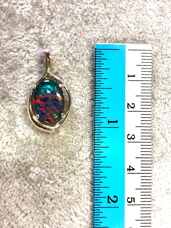 Australian Opal Pendant with Blue Topaz by The Hileman Collection