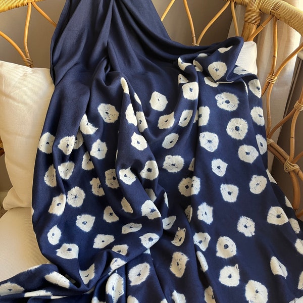 Navy Blue Shibori Scarf