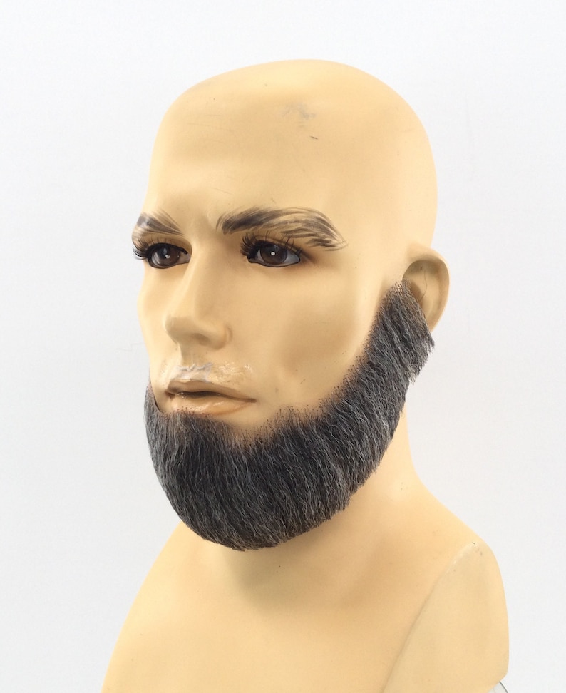 NEW - Premium Quality Theatrical Lace-back Natural Beard - Medium Gray ...