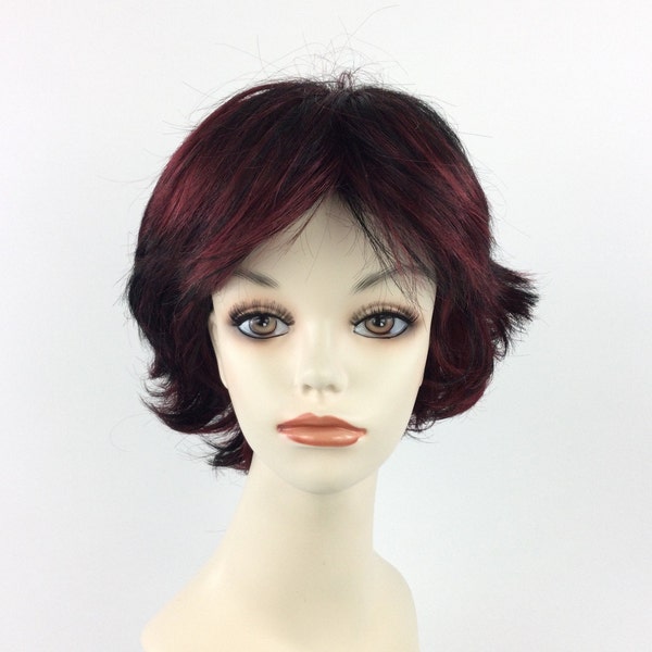 HIGH Quality Messy Sassy Natural Fashion Black w/ Burgundy Highlights Wig - Lexy by New Look Wigs