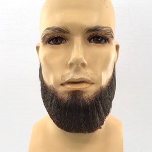 NEW - Premium Quality Theatrical Lace-Back Natural Beard - Brown w/ Gray GM-33 38