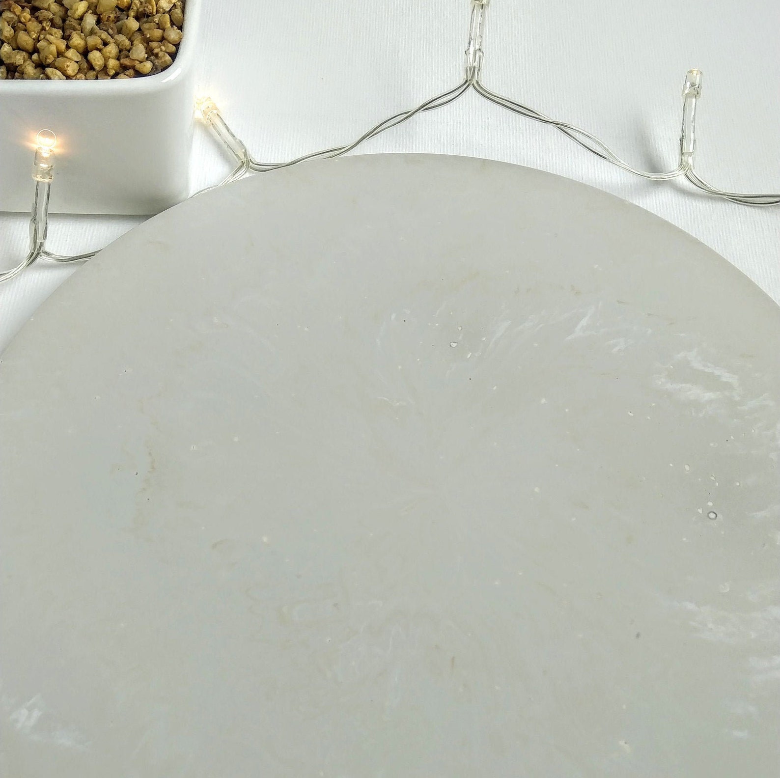 Grey marble large round tray round decorative marble plate Etsy