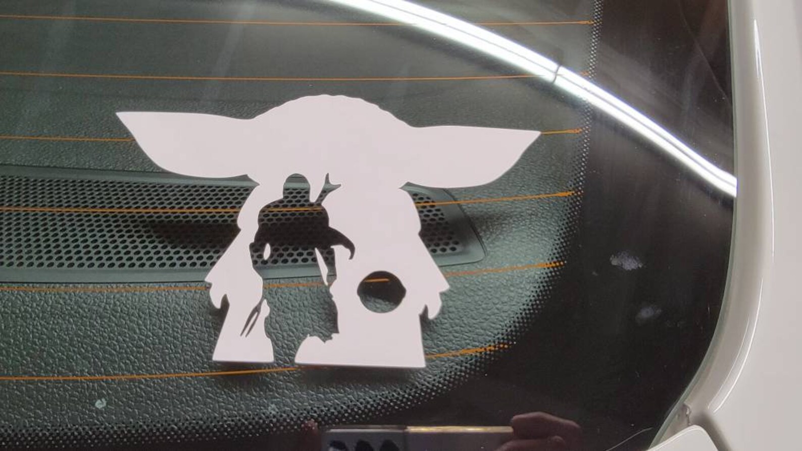 Mandalorian/ Grogu Silhouette Decal | Etsy