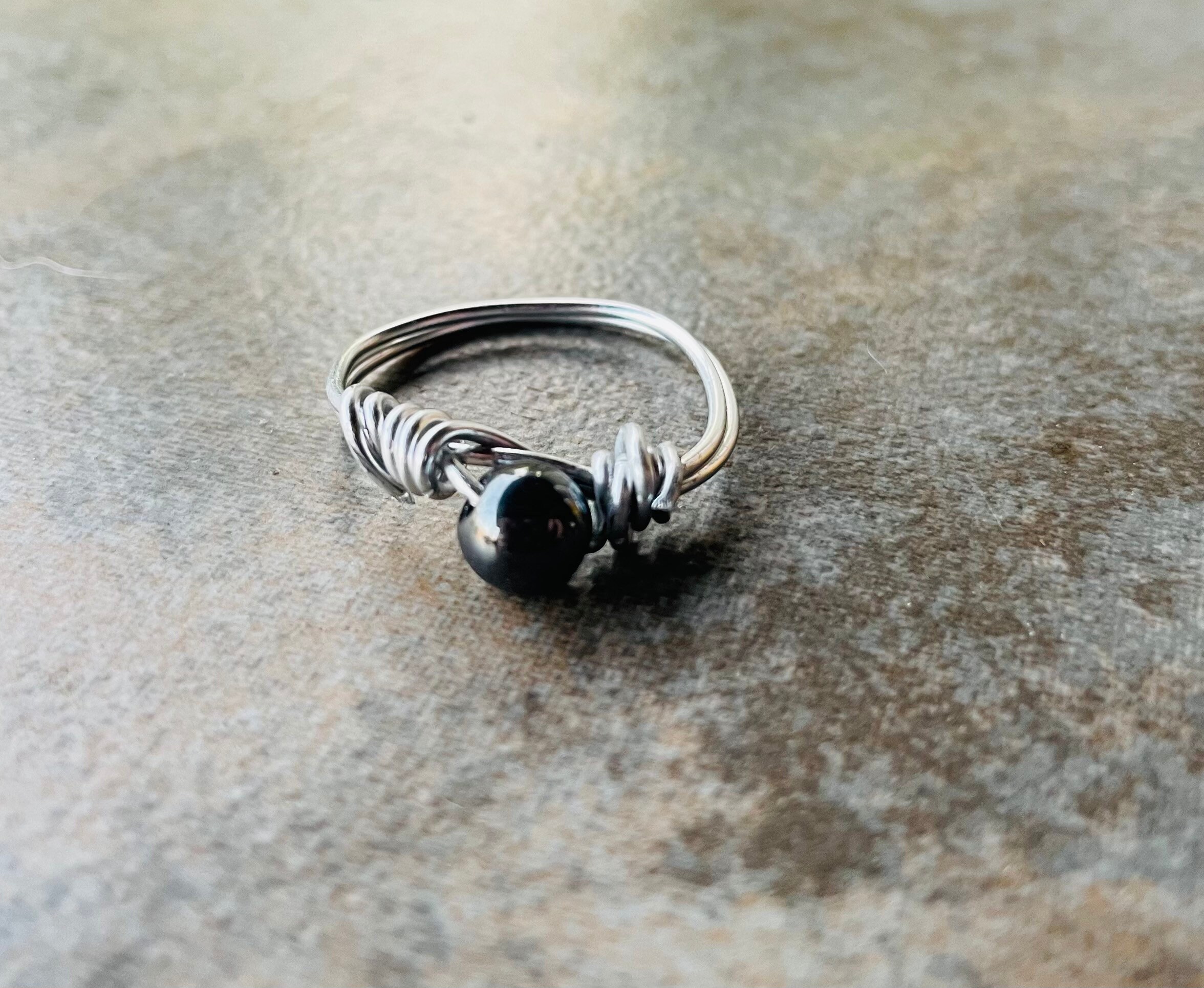 Hematite ring Etsy