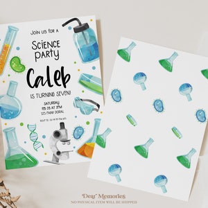 Science Birthday Party Printable Invite