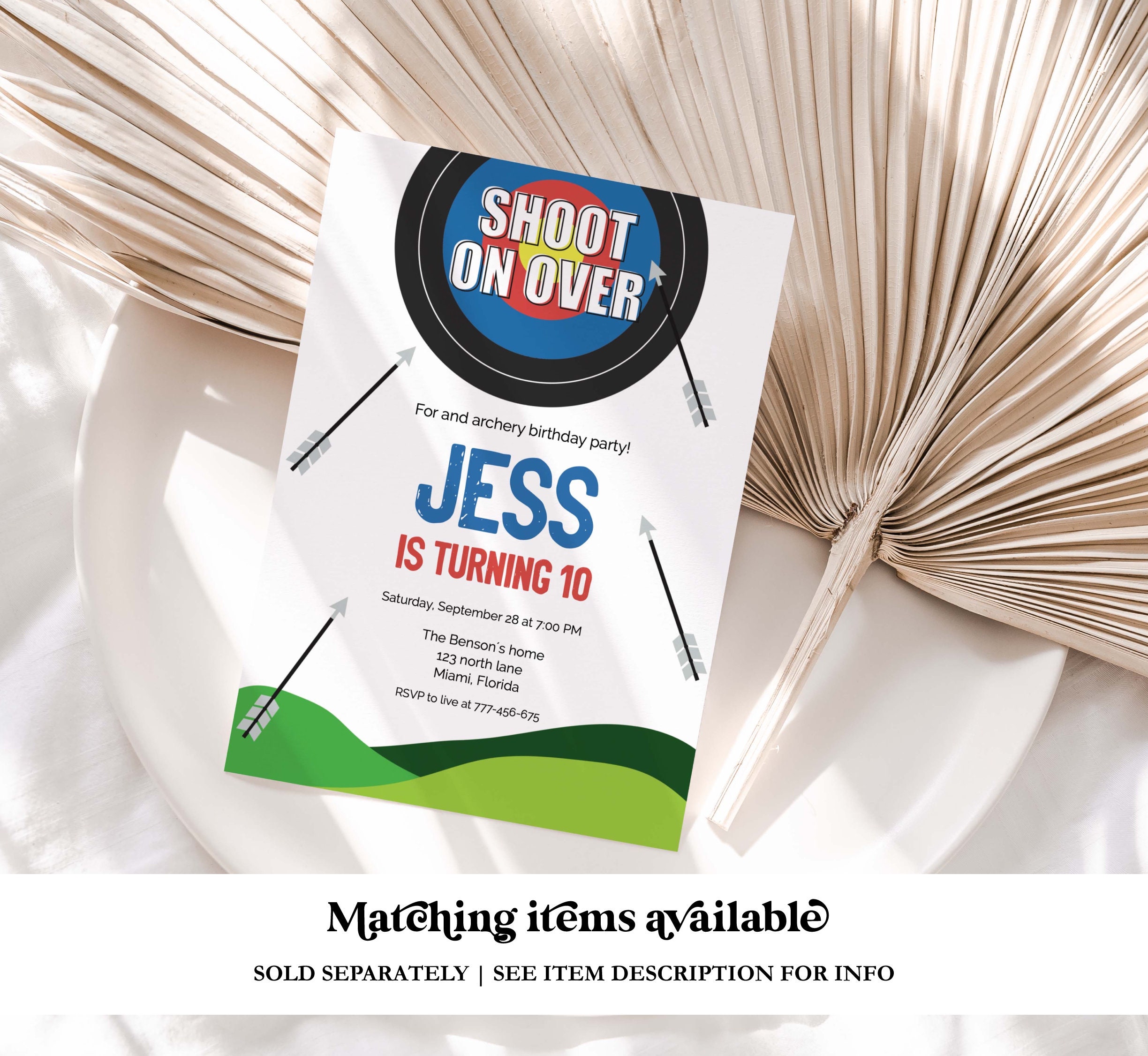 Archery Birthday Cupcake Toppers, Outdoor Shooting Party Decorations